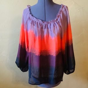 Virtue by Georgiano Flowy Gradient Blouse …